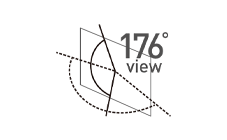 広視野角 水平176度/垂直176度 コントラスト比 800:1