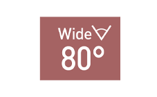 水平画角80°